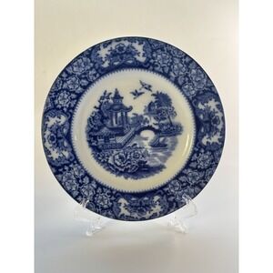 Vintage Olde Alton Ware England Blue Willow Style Plate 7.2" Chinoiserie
